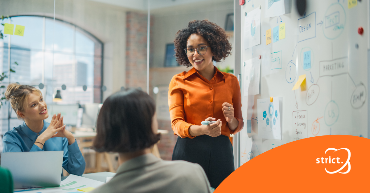 Team vergadert over het borgen van de verandering